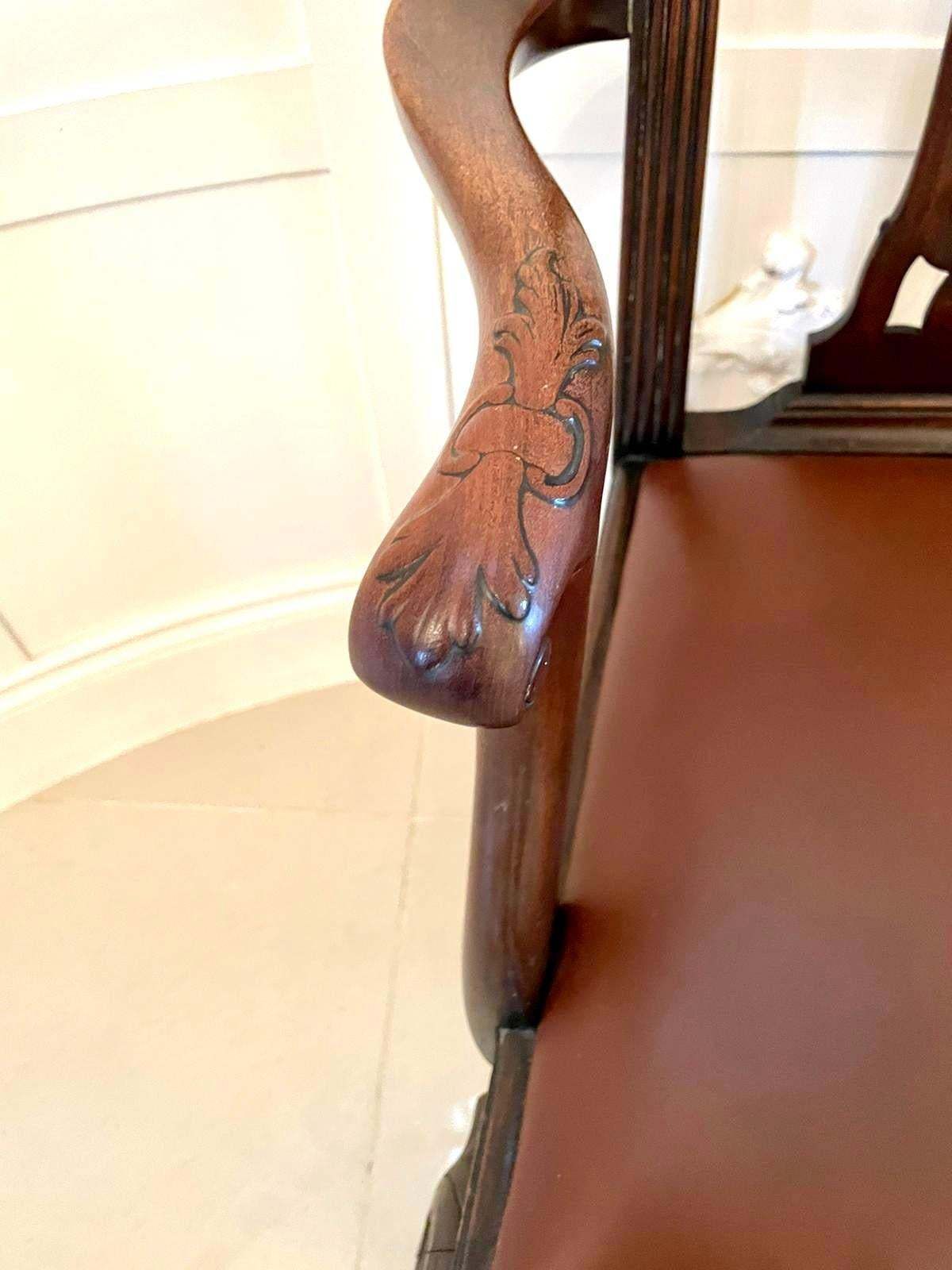 Quality Antique Victorian Carved Mahogany Desk Chair photo 995.0