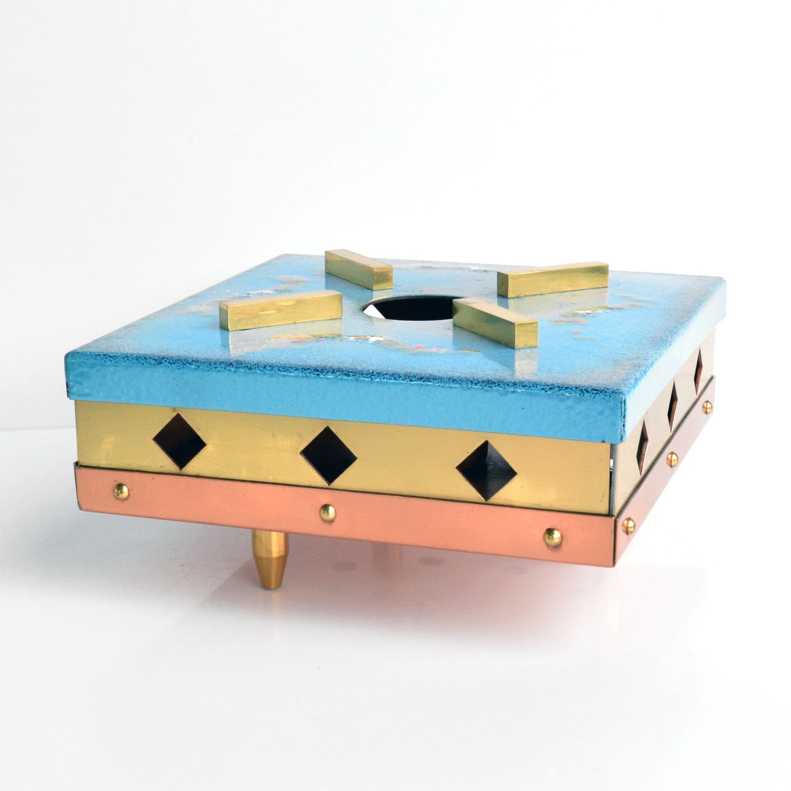 Brass Enamel Heater, Germany, 1960s photo for sale