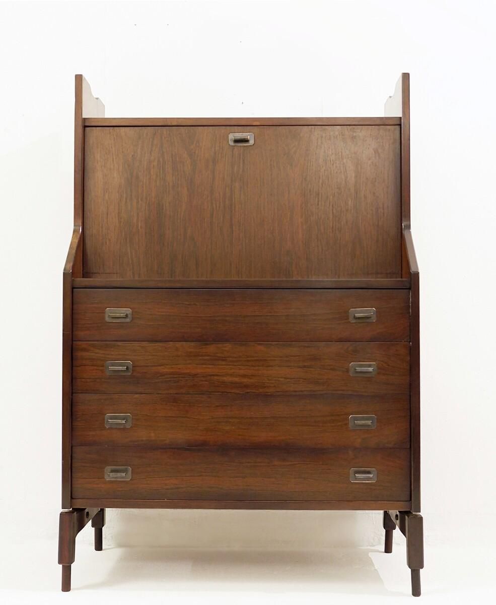 Mid Century Modern Wooden Secretary Desk , Italy, 1970s