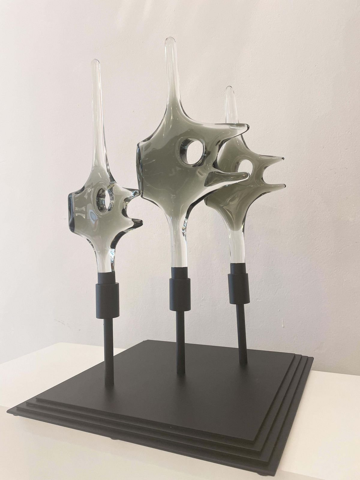 Art School Of Fish Glass Sculpture Attributed To Livio Seguso, 1970s photo