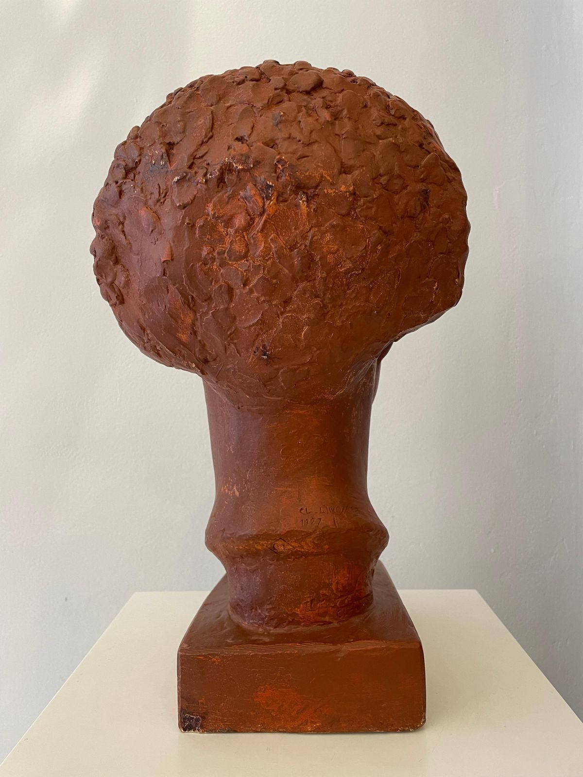 Original Plaster Bust Of A Woman With Short Hair By Claudius Linossier, 1927 photo vinterior