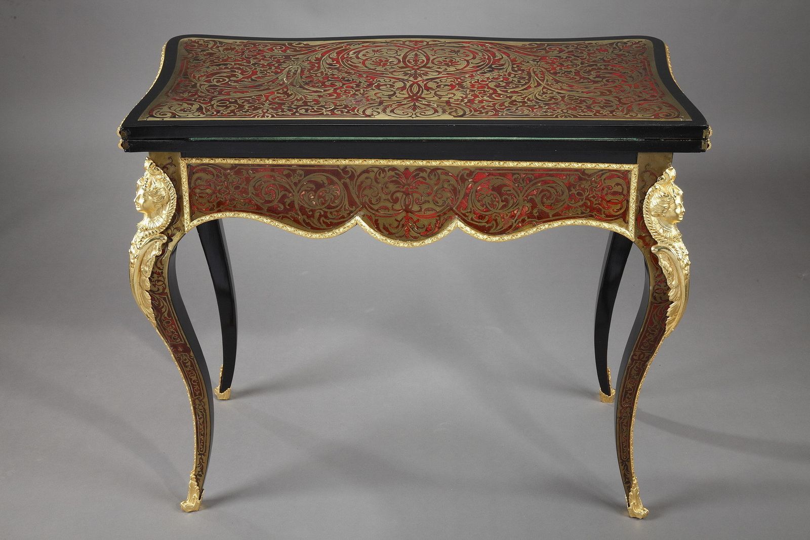 Console en speltafel in Boulle-marketerij photo 8095.0