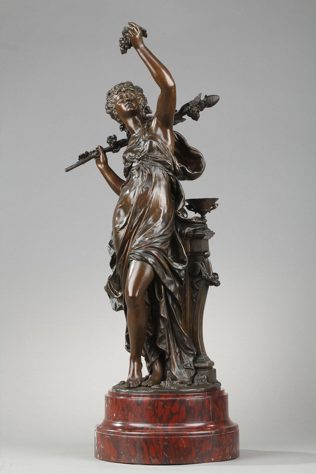Bronze Sculpture, "Allegory Of The Vine", Signed Hippolyte Moreau (1832 1927) photo for sale
