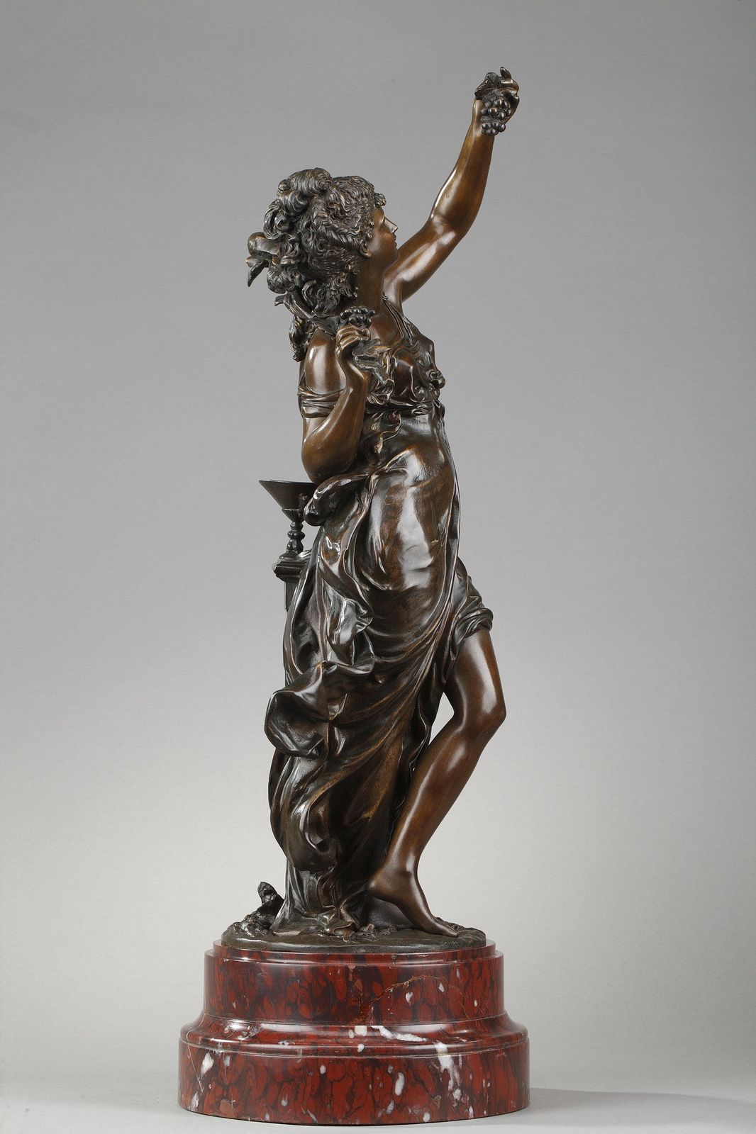 Bronze Sculpture, "Allegory Of The Vine", Signed Hippolyte Moreau (1832 1927) photo vinterior
