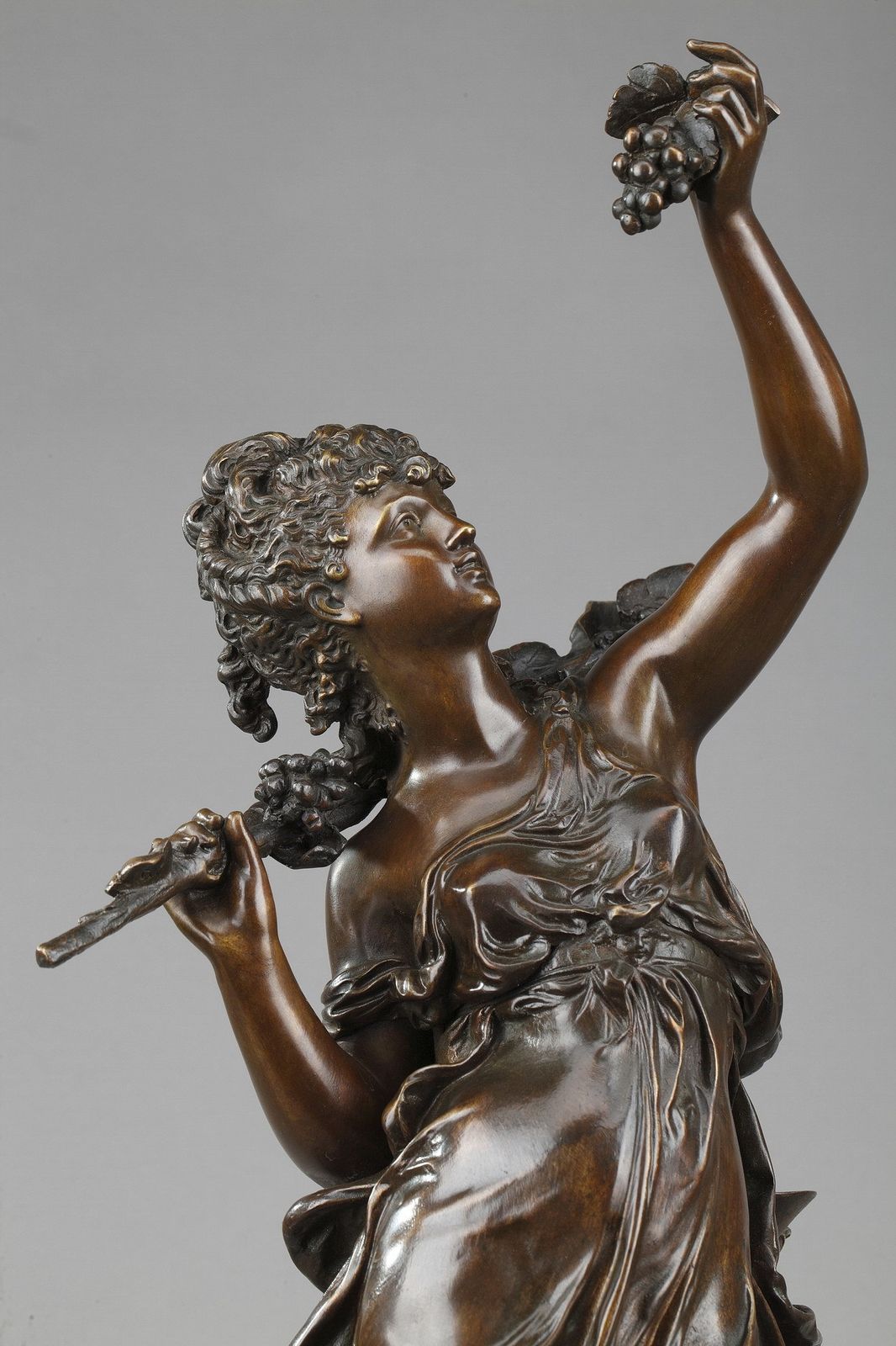 photo furniture Bronze Sculpture, "Allegory Of The Vine", Signed Hippolyte Moreau (1832 1927)