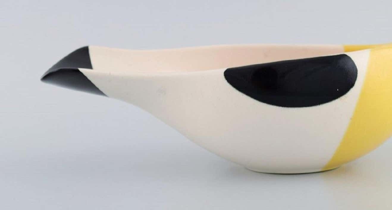 Nils Thorsson For Aluminia, Large Columbine Bowl In Hand Painted Glazed Faience photo for sale