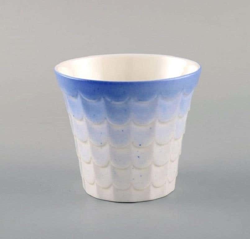 Wilhelm Kåge For Gustavsberg, Six Flower Pot Covers In Porcelain, Swedish Design photo for sale