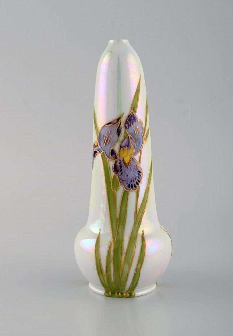 Heubach, Germany, Two Antique Art Nouveau Vases In Porcelain