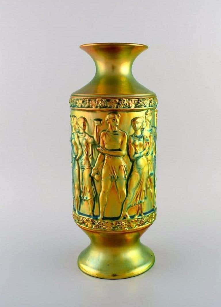 Unique Zsolnay Vase In Glazed Ceramics, Beautiful Eozin Glaze photo for sale