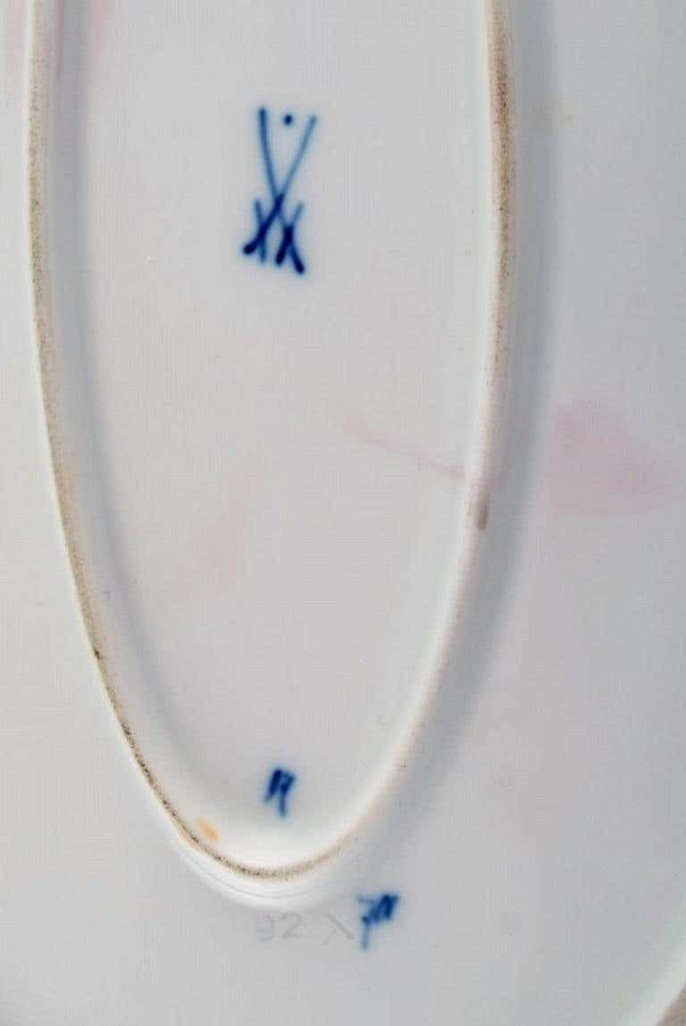 Antique Meissen Porcelain Bowl With Hand Painted Flowers And Insects photo 444.0