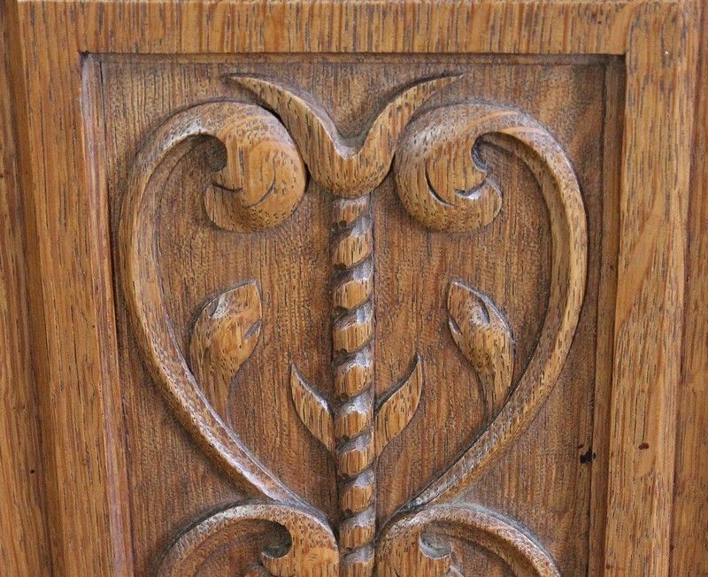 Pair Of Armchairs Known As 'Caquetoires' In Blond Oak, Renaissance Style   Late 19th Century photo buy