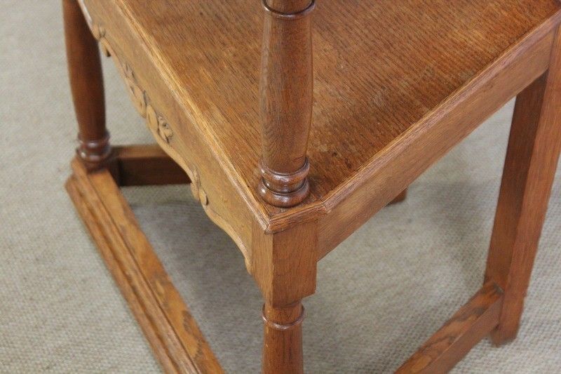 Furniture Pair Of Armchairs Known As 'Caquetoires' In Blond Oak, Renaissance Style   Late 19th Century photo