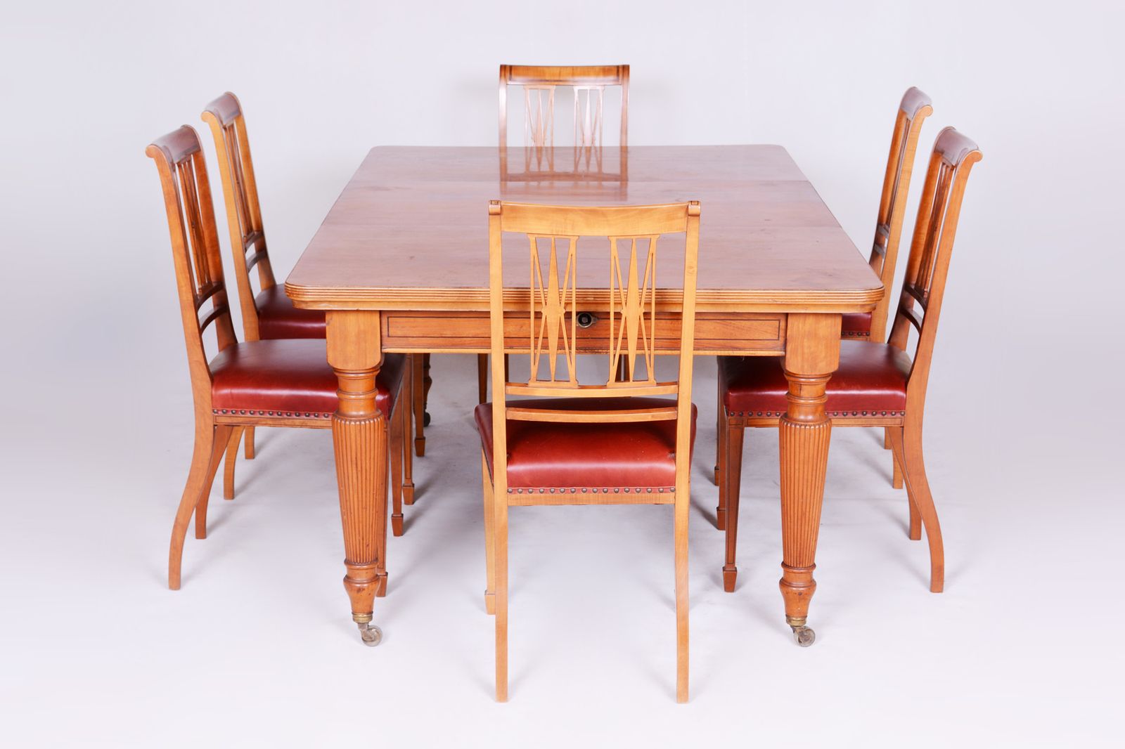 19th Century Original British Dining Room Set With 12 Chairs, Satin Wood photo vintage