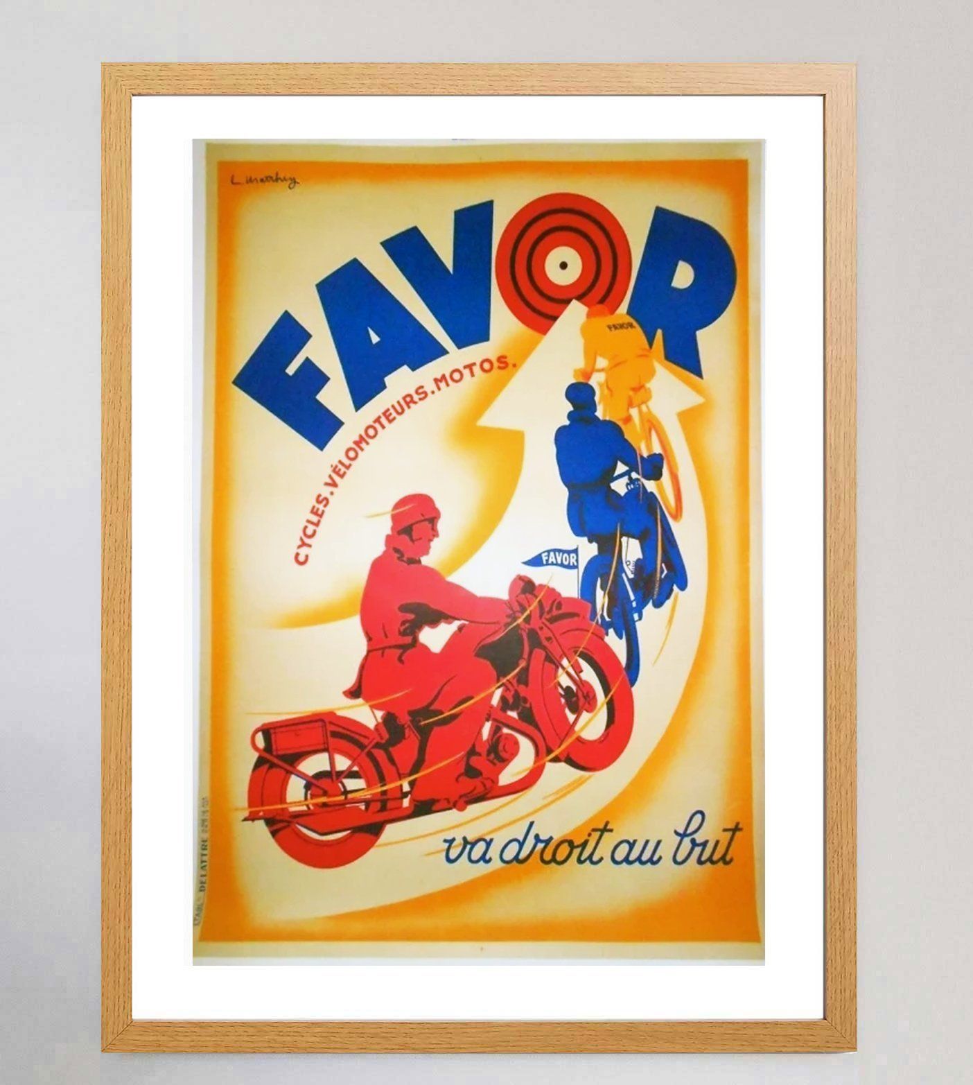 Favor Cycles Original Vintage Poster photo Art