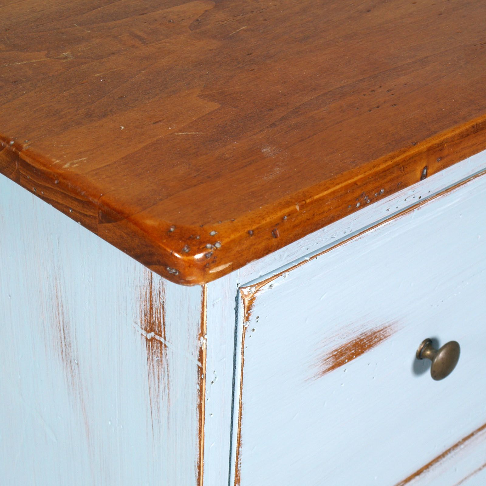 1940s Italian Midcentury Three Drawers Farm Commode In Walnut, White Painted photo for sale