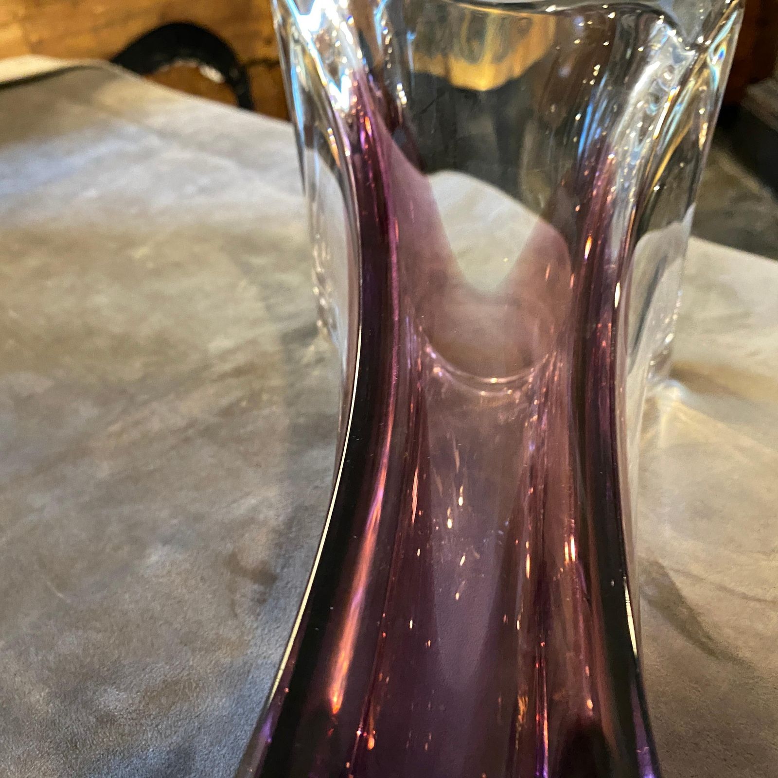 1980s Seguso Style Purple Sommerso Murano Glass Vase photo 383.0