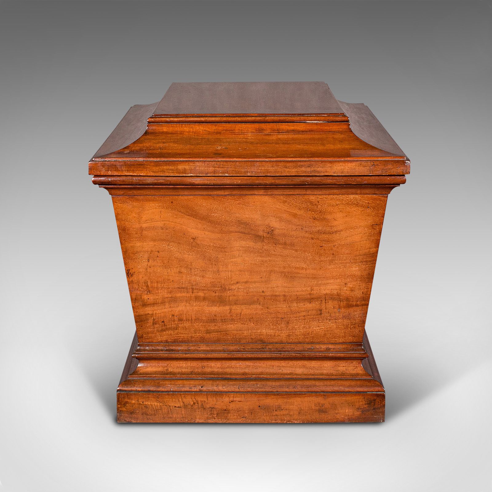 Large Antique Sarcophagus Cellarette, English, Mahogany, Wine Cooler, Regency photo vintage