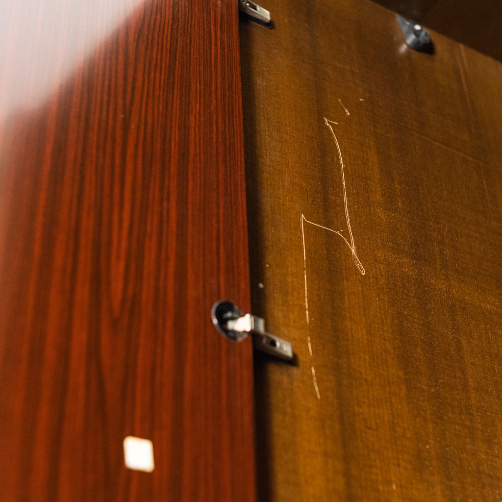Furniture Mobile Wardrobe In 70s Vintage Modern Design Wood photo