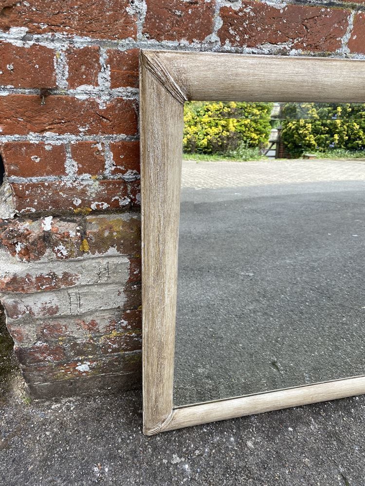 A Stunning Large Antique French 19th Century Carved Wood & Gesso Painted Plain Bistro Mirror photo for sale