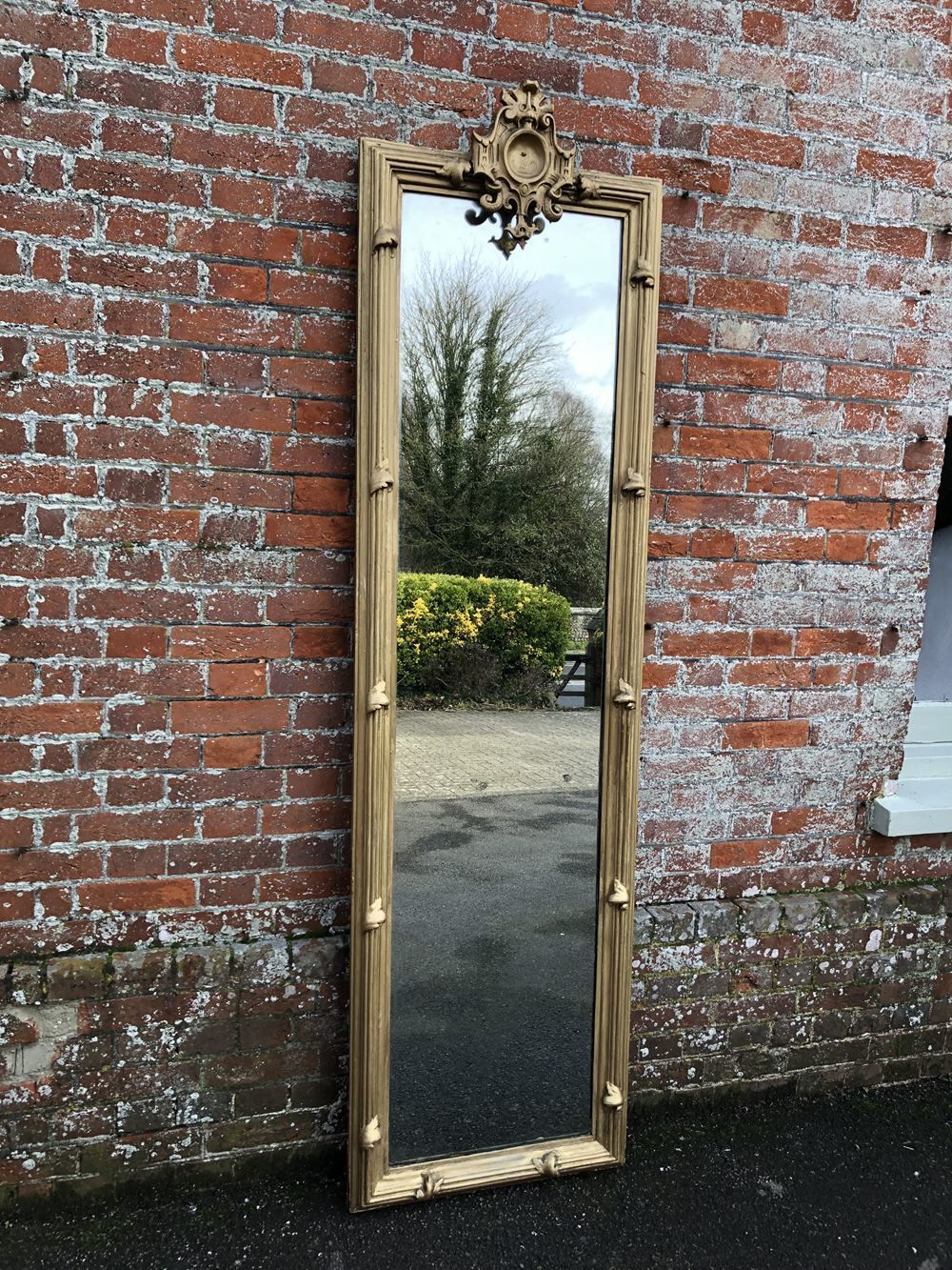 A Superb Large Antique French 19th Century Carved Wood And Gesso Orignal Gilt Pier Mirror