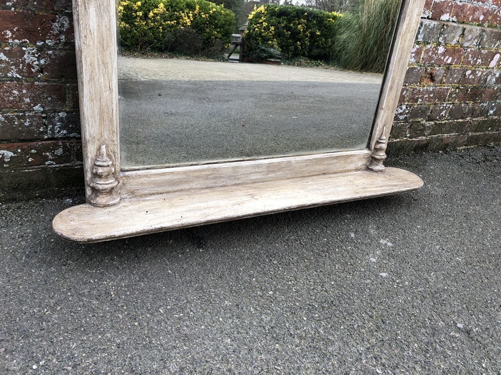 A Delightful Large Antique French 19th Century Wood Painted Shaped Top Mirror photo Home Decor