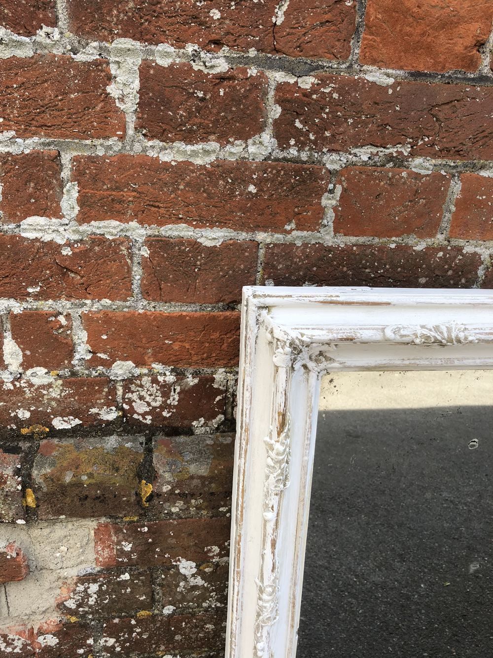 A Wonderful Good Size Antique 19th Century French Carved Wood And Gesso Distressed Painted Ornate Framed Mirror photo Home Decor