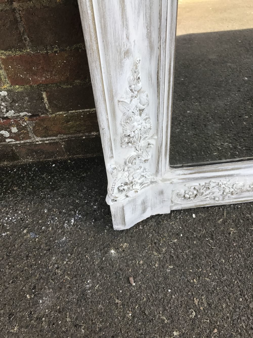 A Fabulous Large Early Antique 19th Century French Carved Wood And Gesso Distressed Painted & Gilt Louis Philippe Mirror photo Home Decor