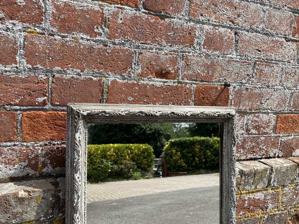 A Fabulous Good Size Antique French 19th Century Carved Wood & Gesso Painted Mirror photo Home Decor