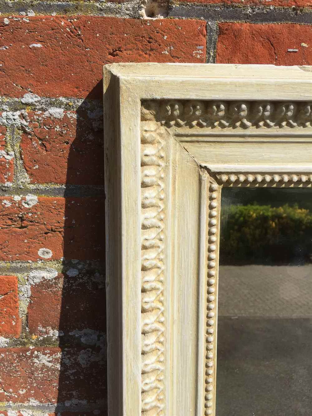 A Large Antique 19th Century French Carved Wood And Gesso Plain Painted Cream Mirror photo furniture