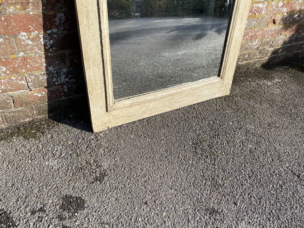 A Wonderful Antique 19th Century French Carved Wood Distressed Painted Mirror photo 795.0
