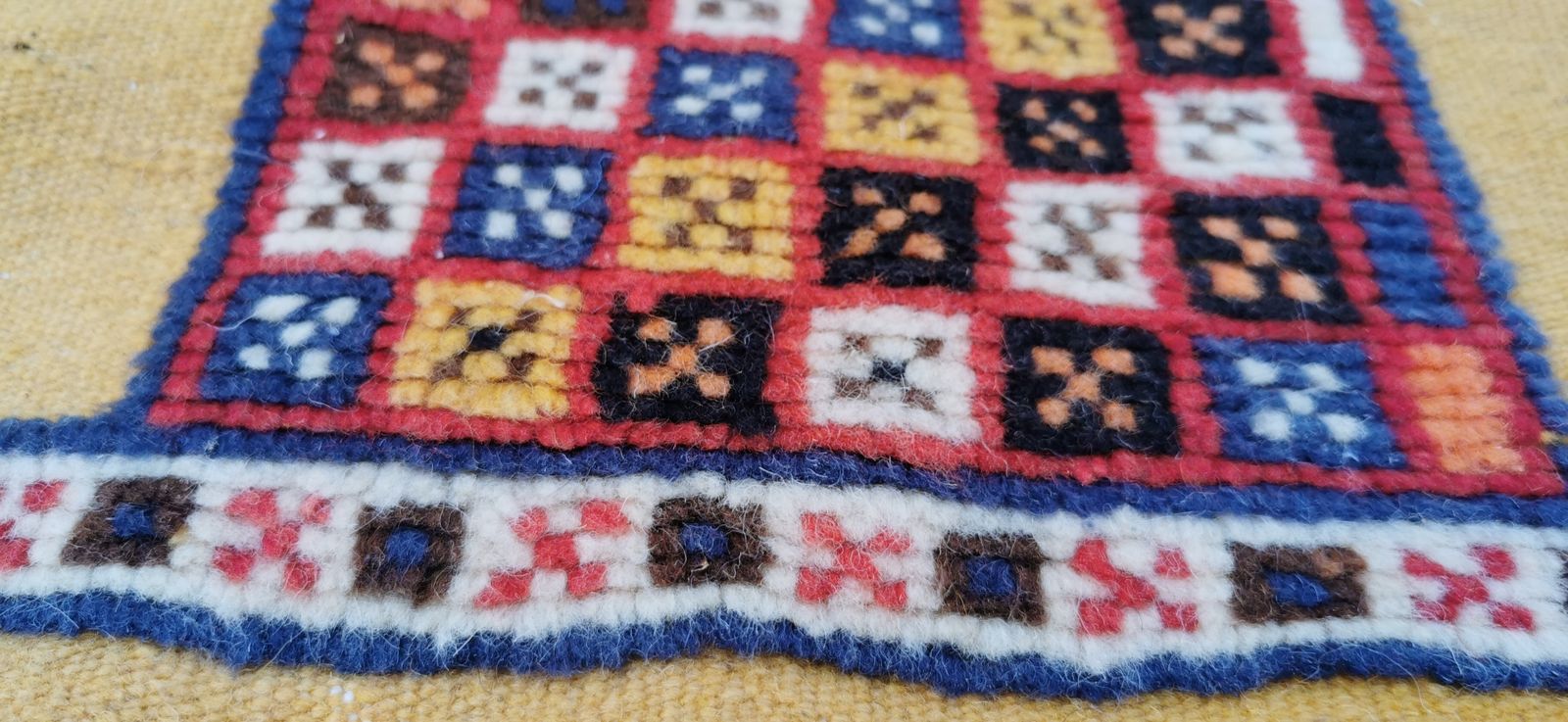 Textiles Authentic Handmade Woven Moroccan Rug  Colouful Berber  Carpet, Pure Wool Vegetable Dyes photo