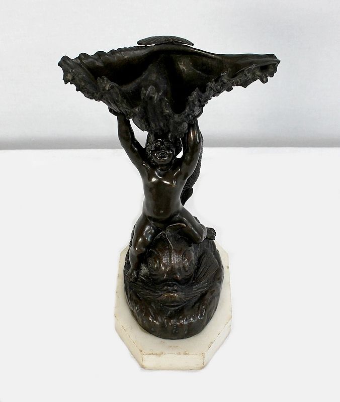 Bronze Trinket "The Child And The Dolphin"Early 19th Century photo furniture