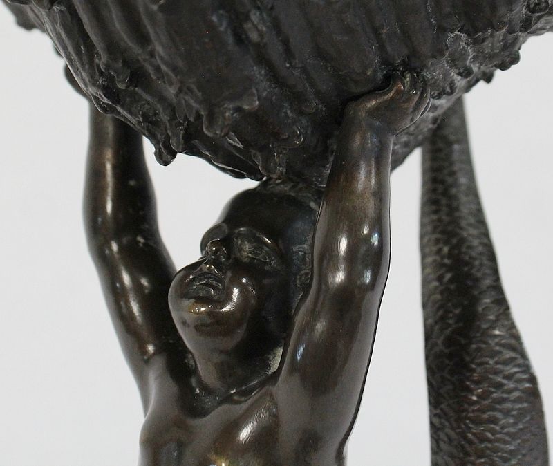 photo furniture Bronze Trinket "The Child And The Dolphin"Early 19th Century