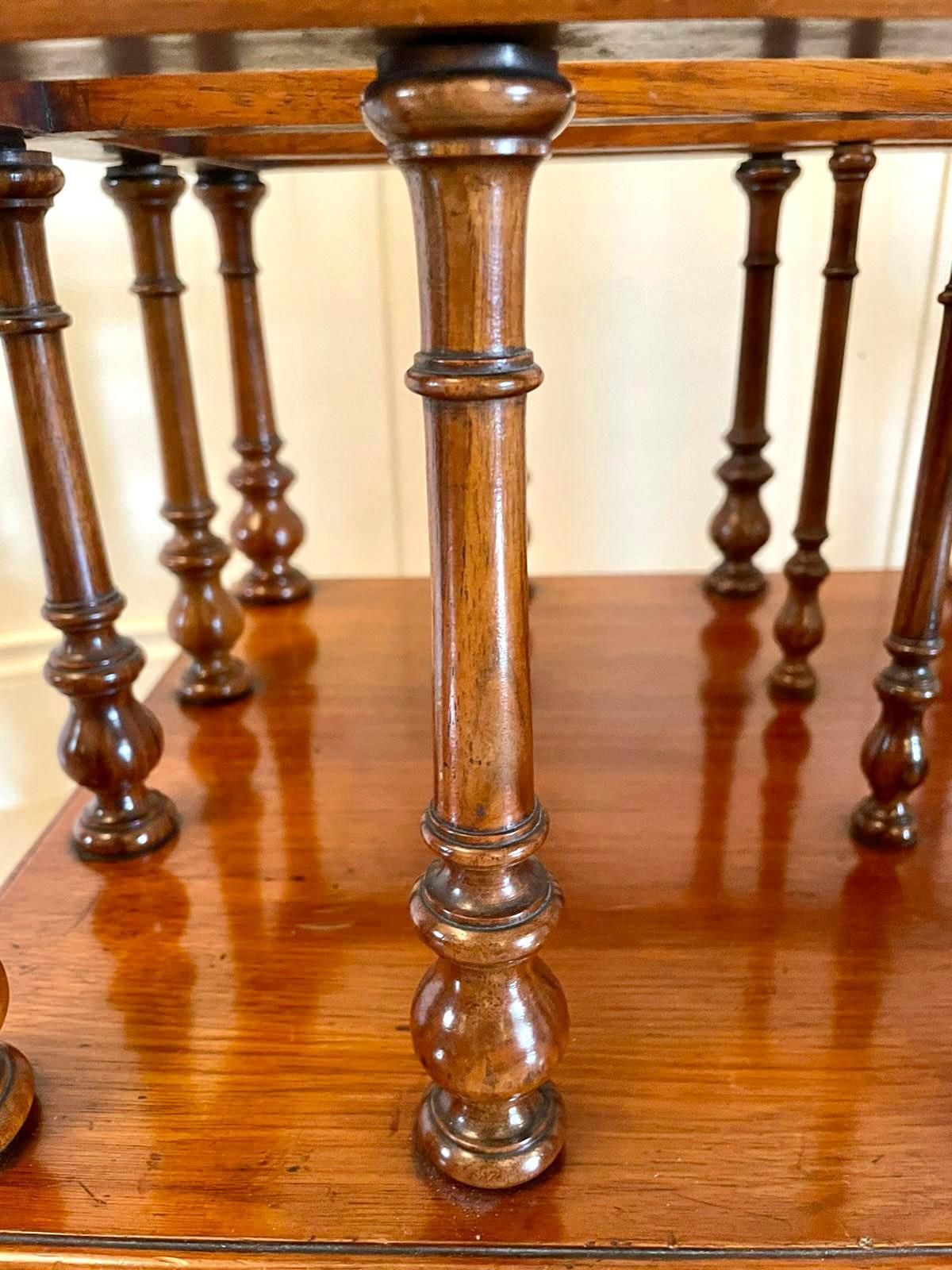 Quality Antique Victorian Figured Walnut Canterbury photo vintage