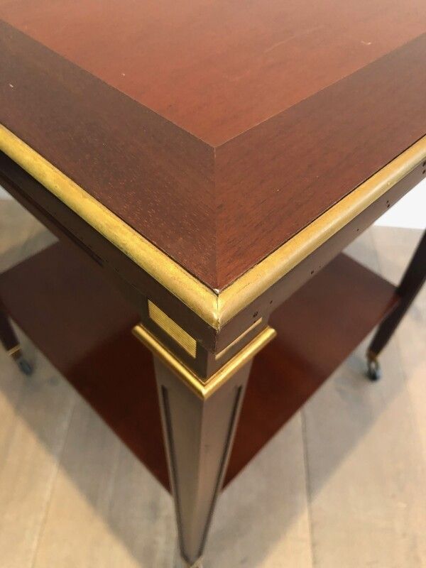 Mahogany And Brass Center Table By Hugnet photo 1980.0