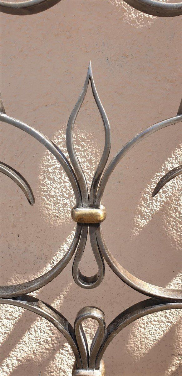 Charles Piguet, Wrought Iron Interior Double Door, Early 20th Century photo for sale