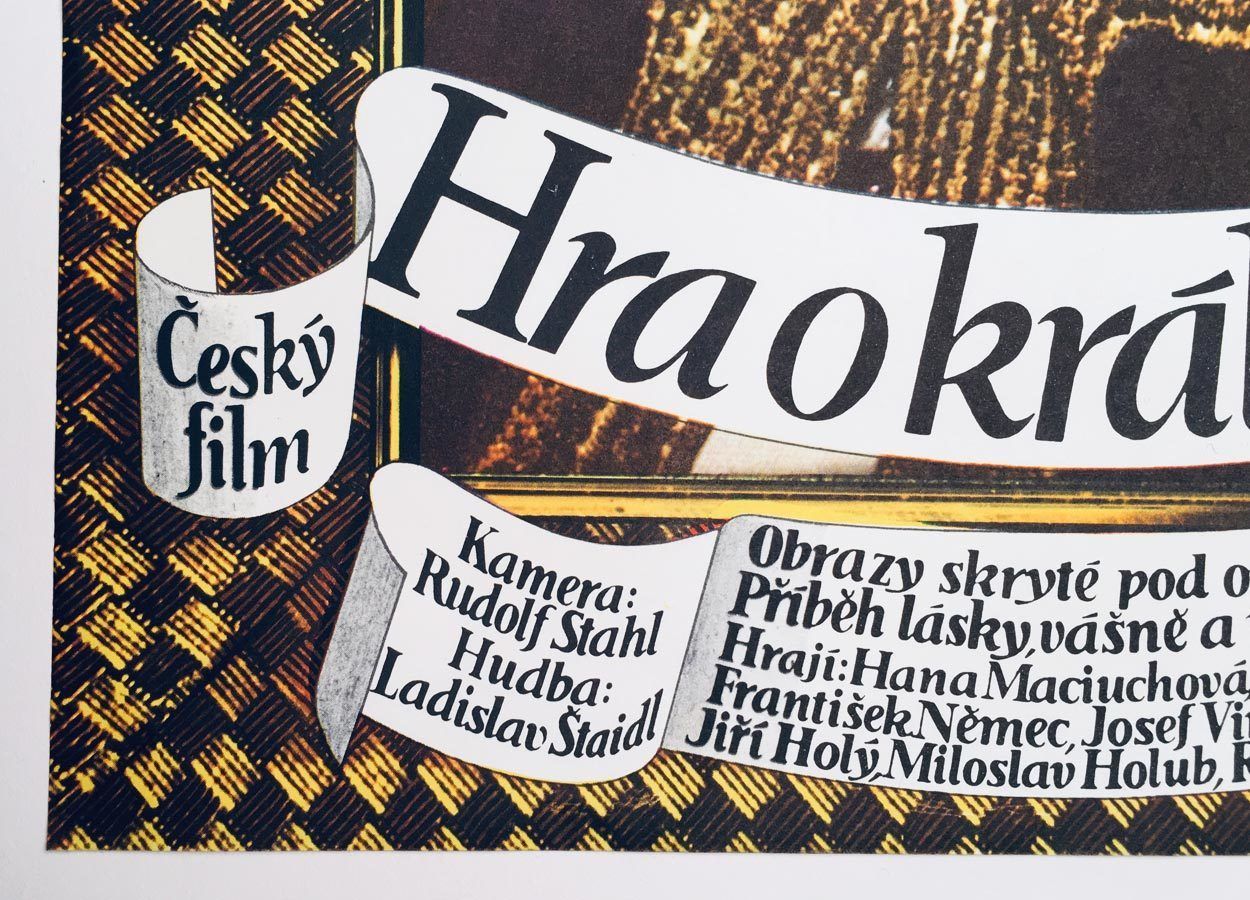 Original Film Poster, Playing For The Queen, Dobroslav Foll, 1980, Genuine Czech Vintage Print photo furniture