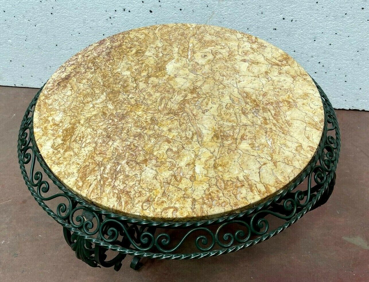 Round Table Of Living Room In Wrought Iron And Marble XX Century photo Furniture