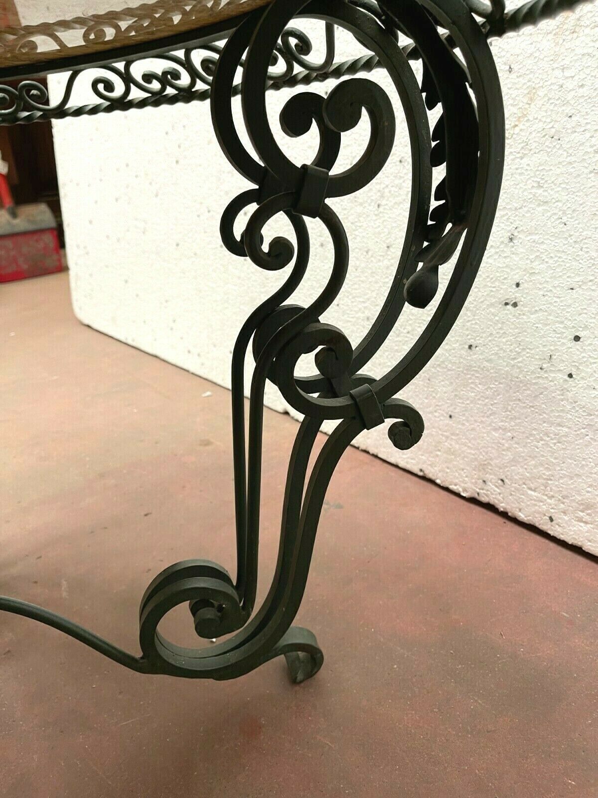 Round Table Of Living Room In Wrought Iron And Marble XX Century photo 441.962