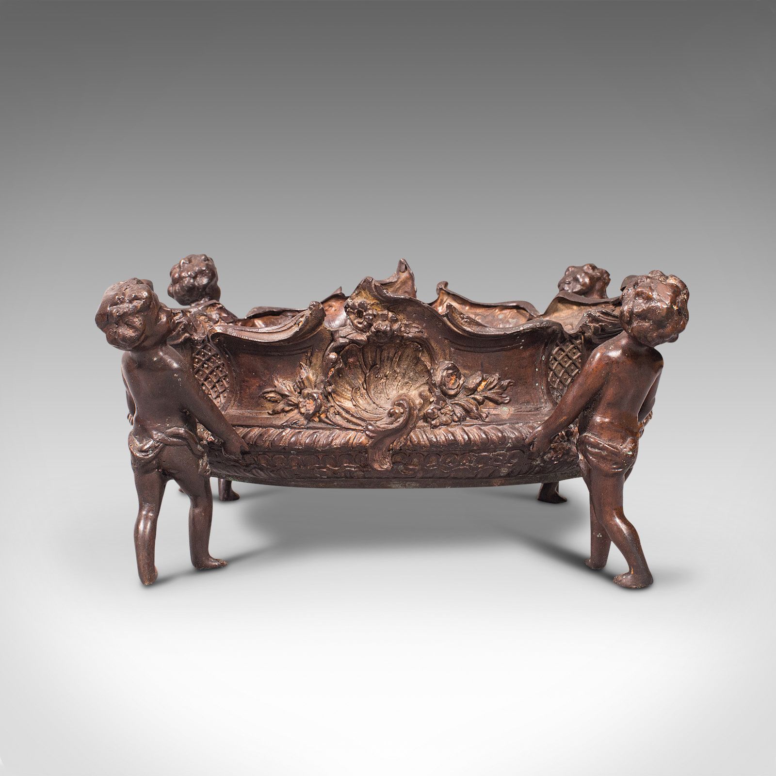 photo furniture Antique Decorative Jardiniere, Italian, Bronze, Platter, Serving Bowl, C.1900