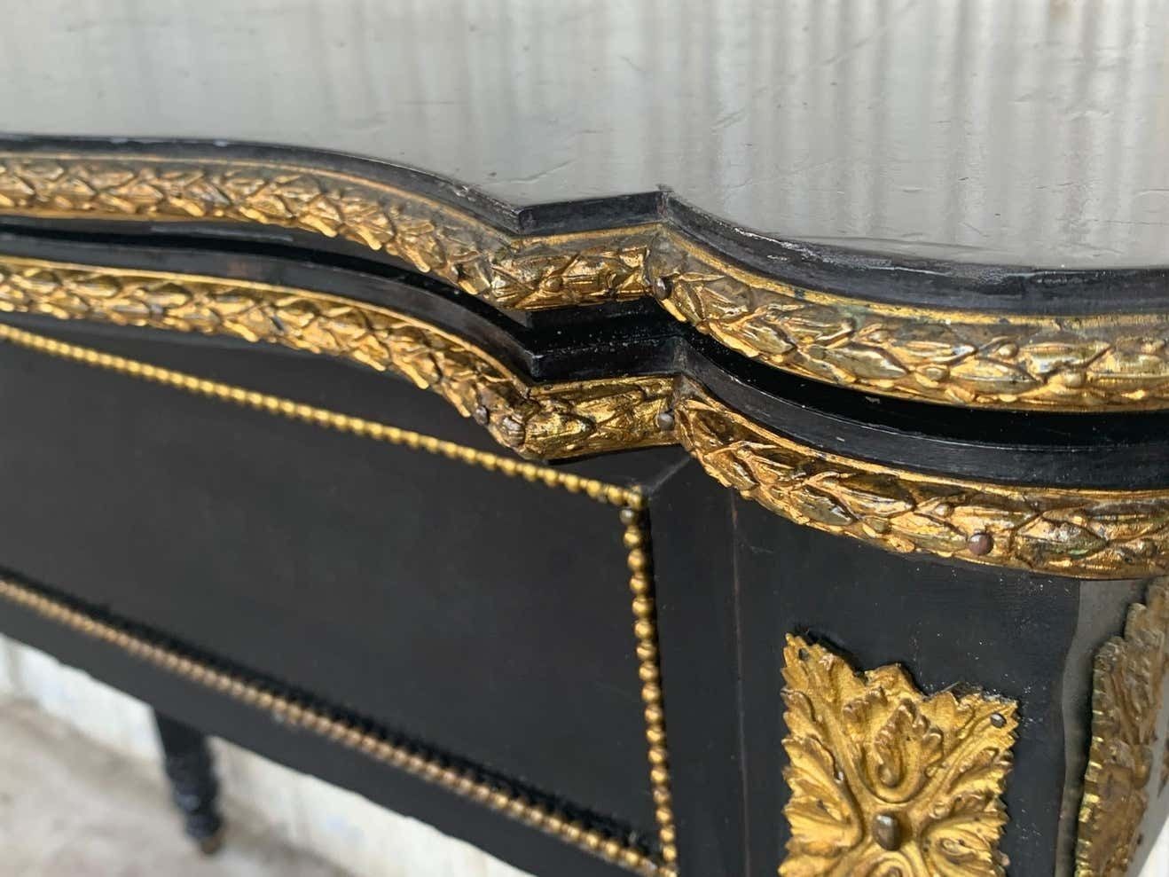 photo for sale Table de jeu pliante française ébonisée, montures en bronze, XIXe siècle