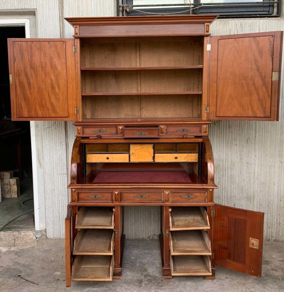 19th Century Empire Mahogany Bureau Secretary With Bookcase photo 5469.0