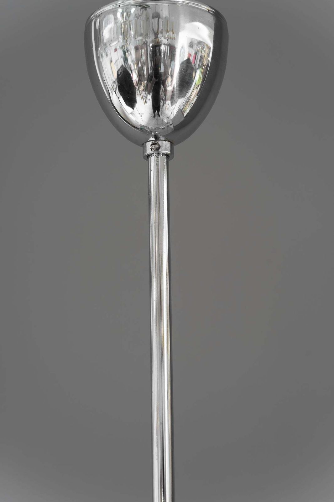 Nickel Pendant With Original Glass Shades Vienna Around 1950s photo furniture