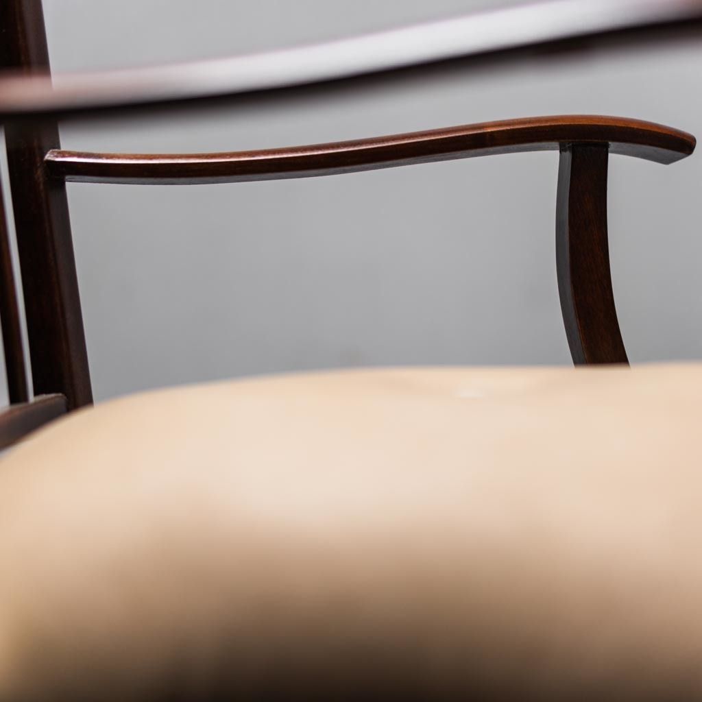 photo furniture Set Of 3 Office Chairs Wood Leather 1950s Vintage Modern