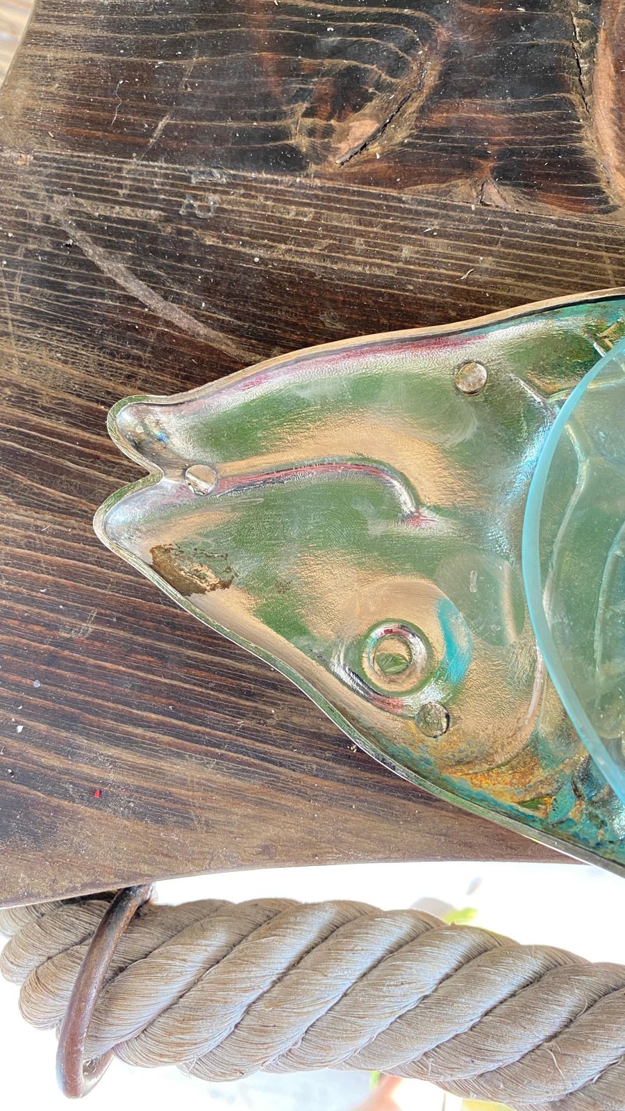 Trivet In Metal And Glass France 1970 photo vintage