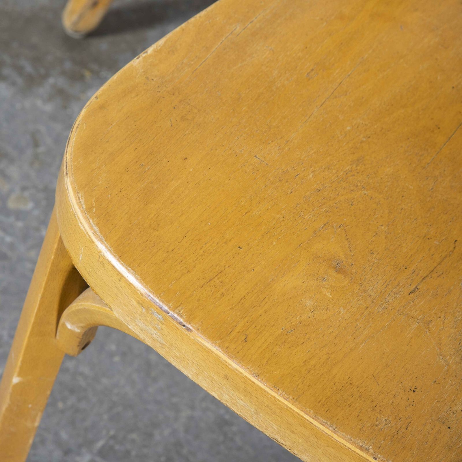 1950’s French Baumann Blonde Beech Bentwood Dining Chairs – Set Of Six photo vintage