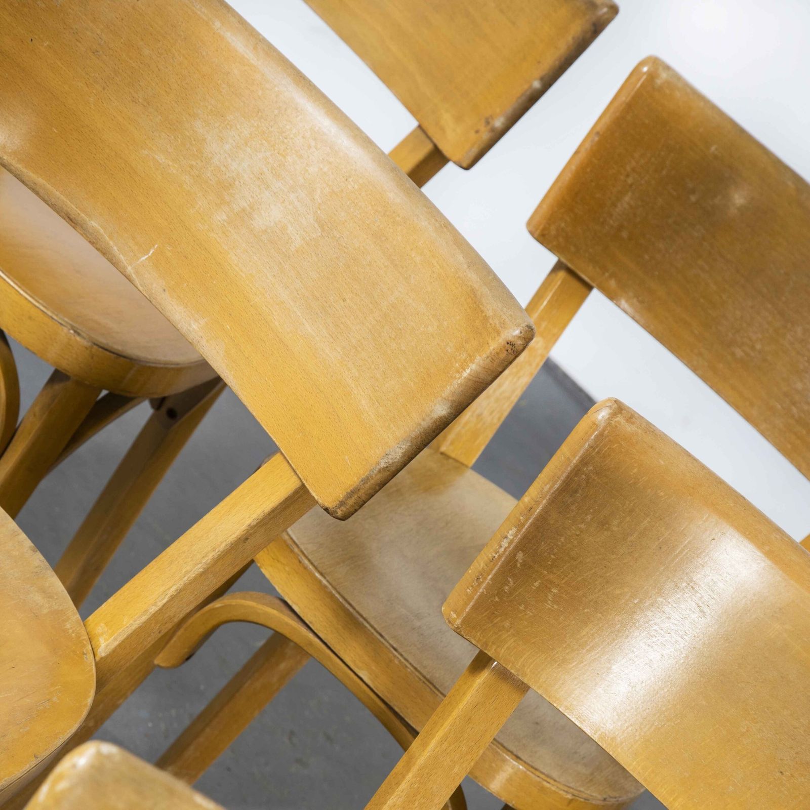 1950’s French Baumann Blonde Beech Bentwood Dining Chairs – Set Of Eight photo 1200.0