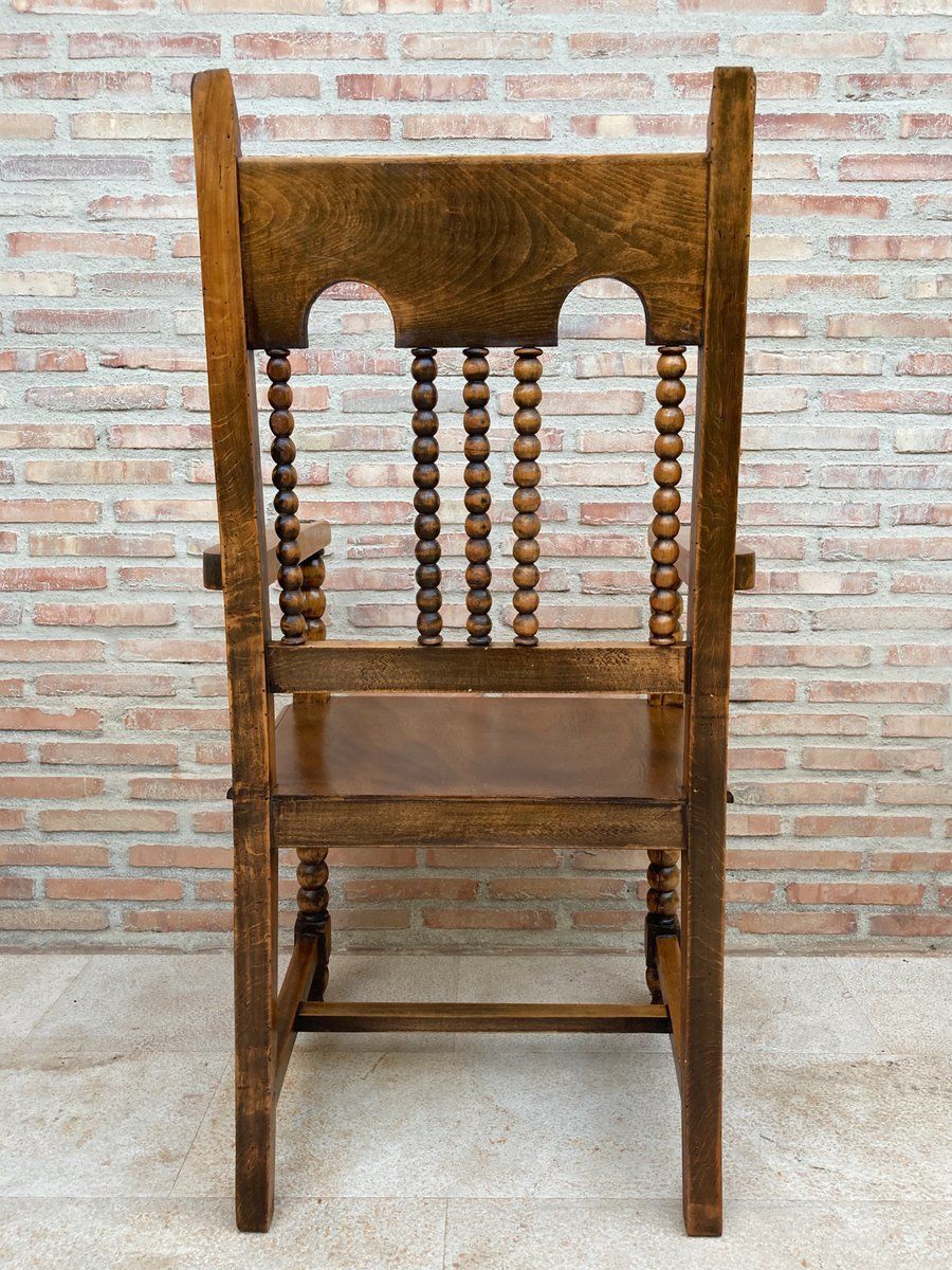 photo furniture 19th Century French Carved Oak Turned Wood Armchair