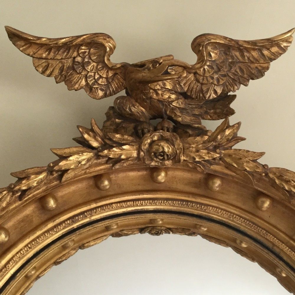 A Stunning 19th Century Convex Mirror photo vintage