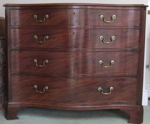 Fine Serpentine Mahogany Chest Of Drawers photo Furniture